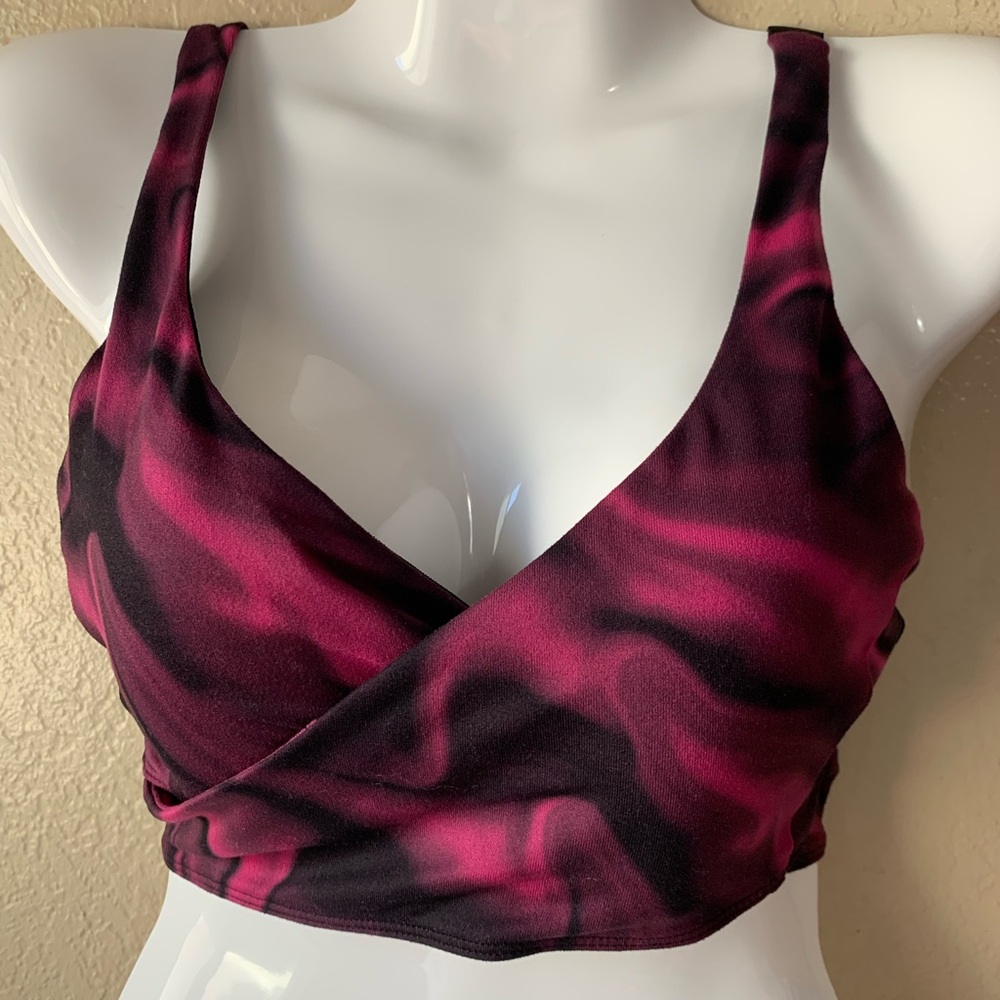 Studio By Caprezio Purple Swirl Crossover Dance Top Size S